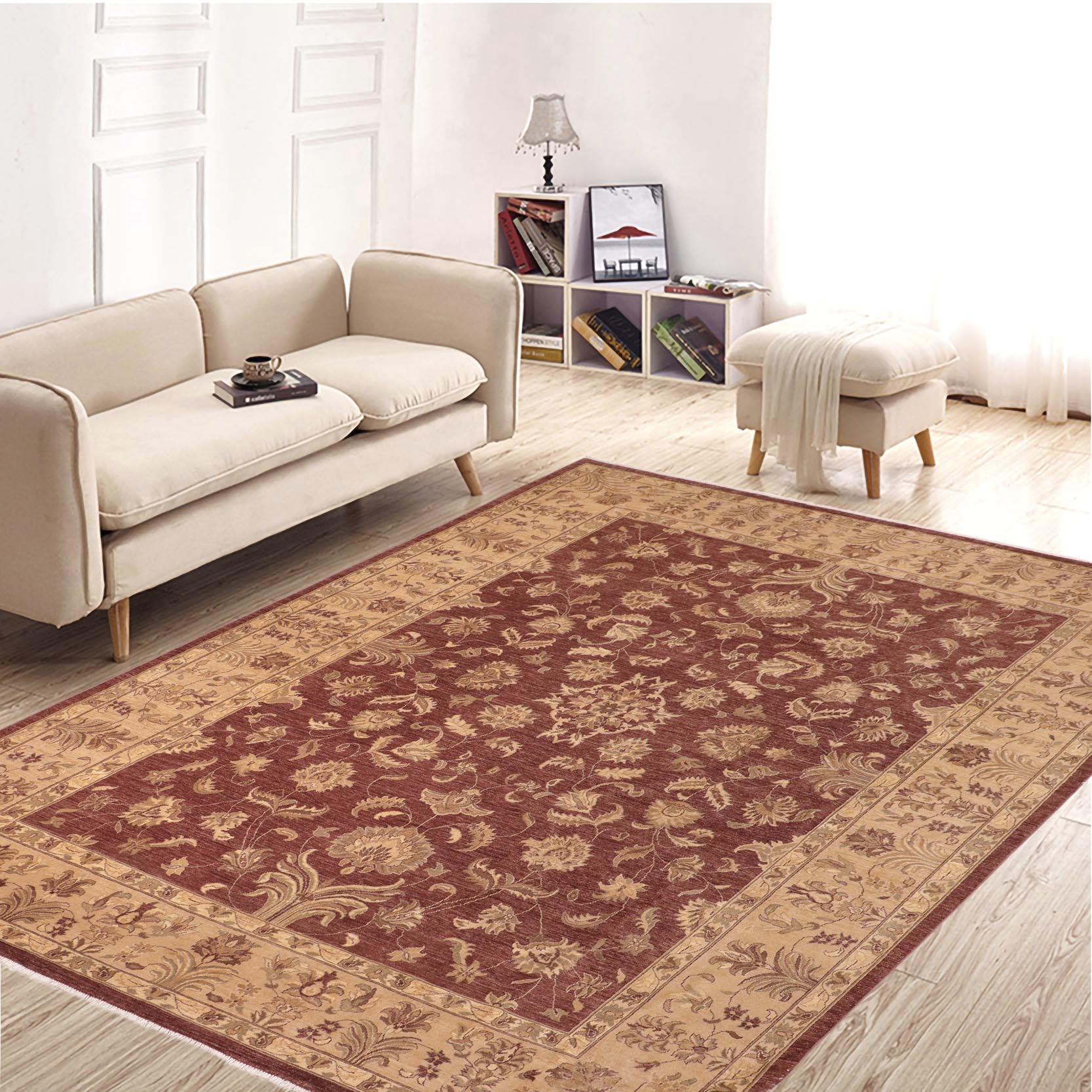 handmade Traditional Kafkaz Brown Tan Hand Knotted RECTANGLE 100% WOOL area rug 10x14