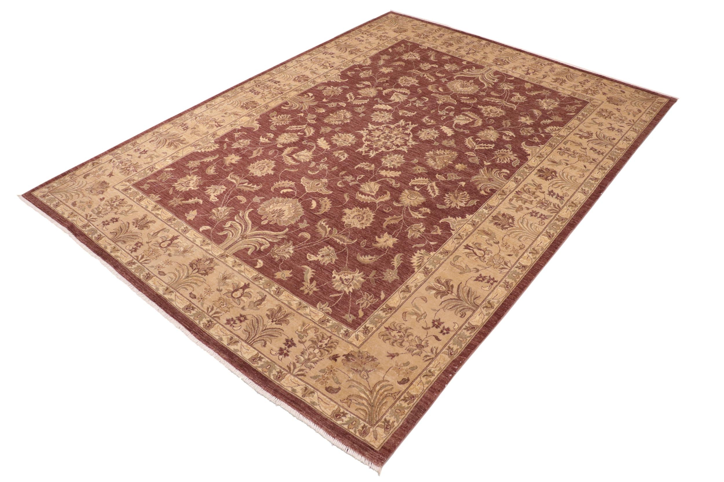 handmade Traditional Kafkaz Brown Tan Hand Knotted RECTANGLE 100% WOOL area rug 10x14