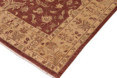 handmade Traditional Kafkaz Brown Tan Hand Knotted RECTANGLE 100% WOOL area rug 10 x 14