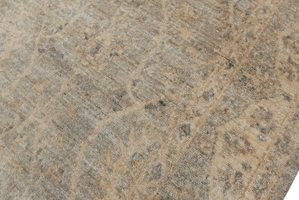 handmade Transitional Kafkaz Gray Beige Hand Knotted RECTANGLE 100% WOOL area rug 4' x 6'