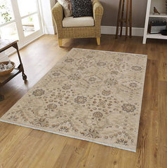 handmade Transitional Kafkaz Beige Gray Hand Knotted RECTANGLE 100% WOOL area rug 5 x 7