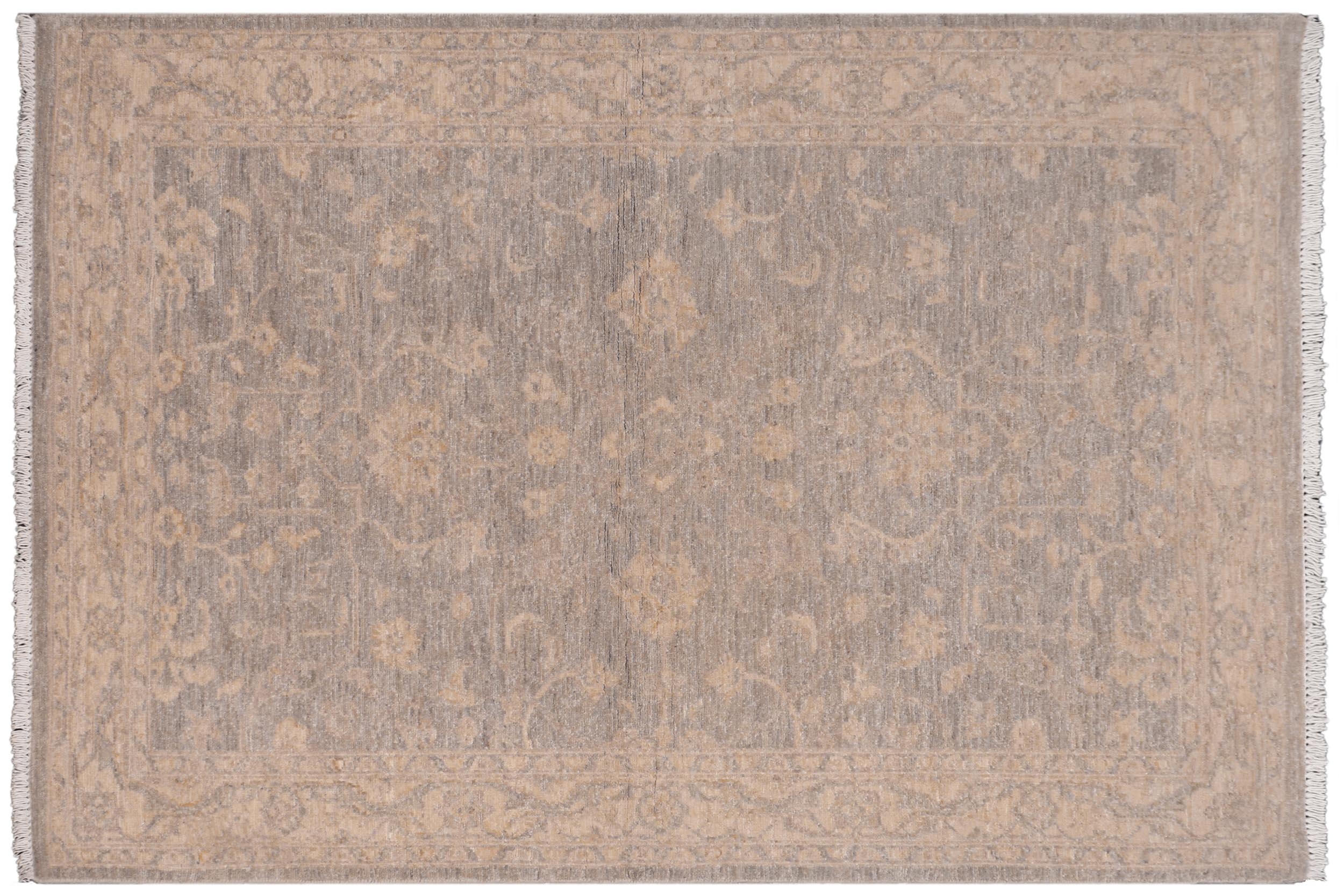 handmade Traditional Kafkaz Grey Beige Hand Knotted RECTANGLE 100% WOOL area rug 4x6