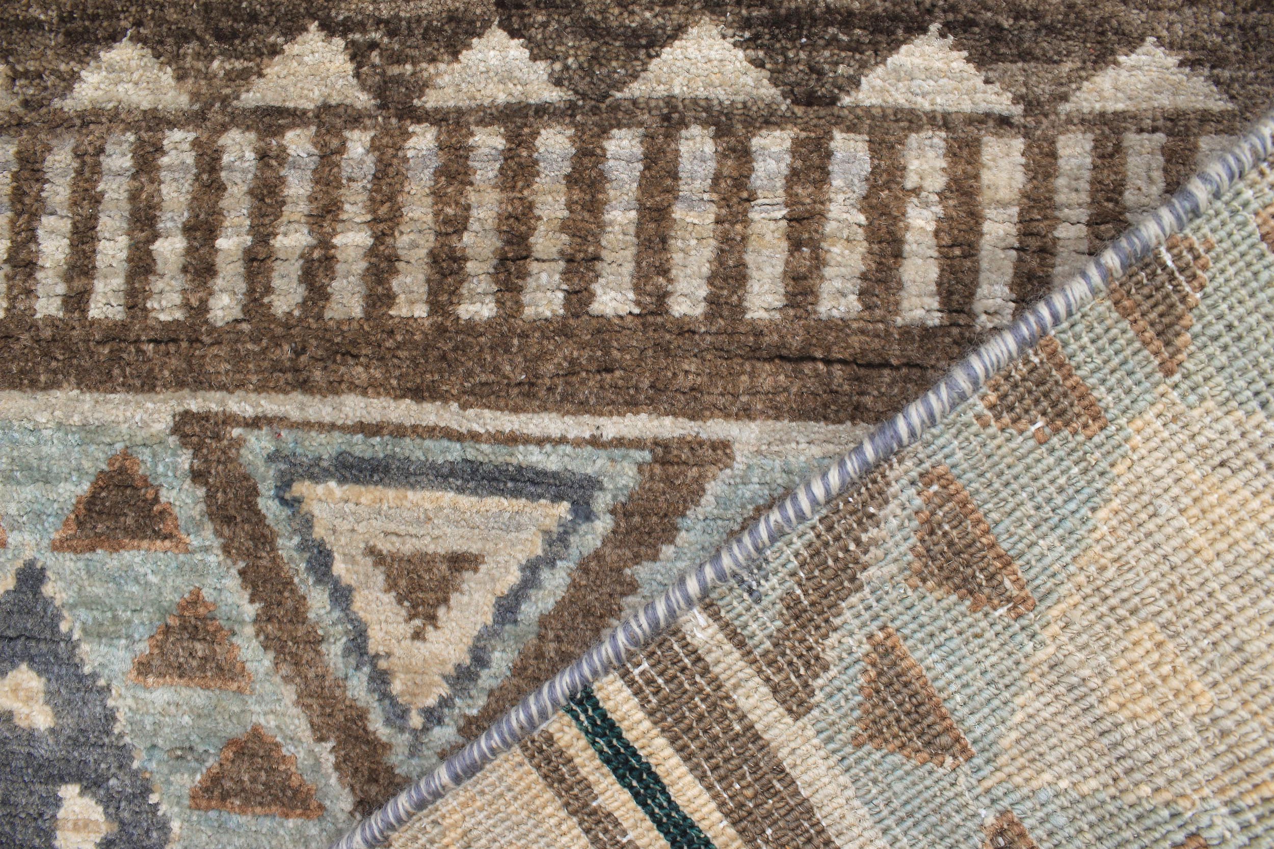 handmade Geometric Kurjean Grey Blue Hand Knotted RECTANGLE 100% WOOL area rug 2x4