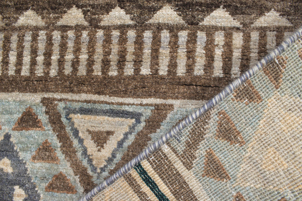 handmade Geometric Kurjean Grey Blue Hand Knotted RECTANGLE 100% WOOL area rug 2x4