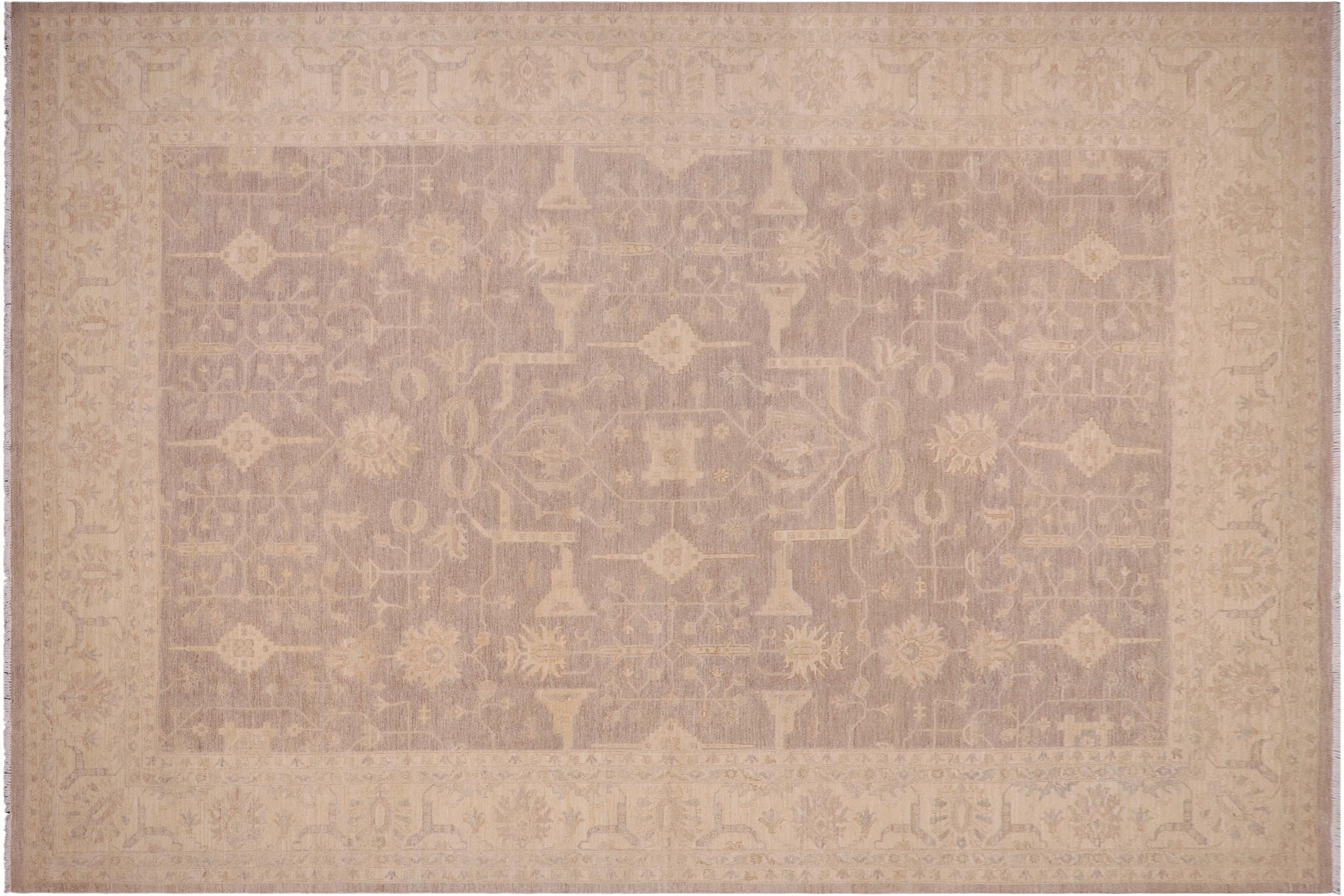handmade Transitional Kafkaz Gray Beige Hand Knotted RECTANGLE 100% WOOL area rug 10' x 14'