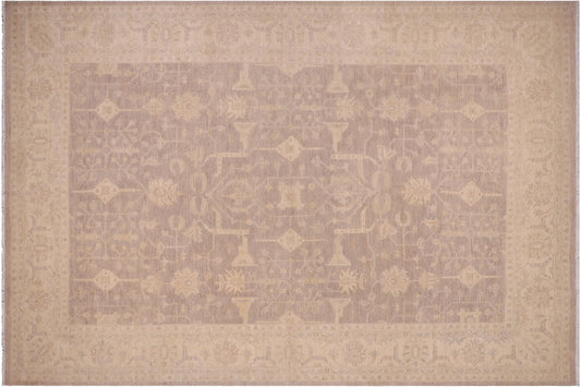 handmade Transitional Kafkaz Gray Beige Hand Knotted RECTANGLE 100% WOOL area rug 10' x 14'
