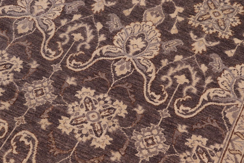 handmade Transitional Kafkaz Charcoal Beige Hand Knotted RECTANGLE 100% WOOL area rug 8' x 10'