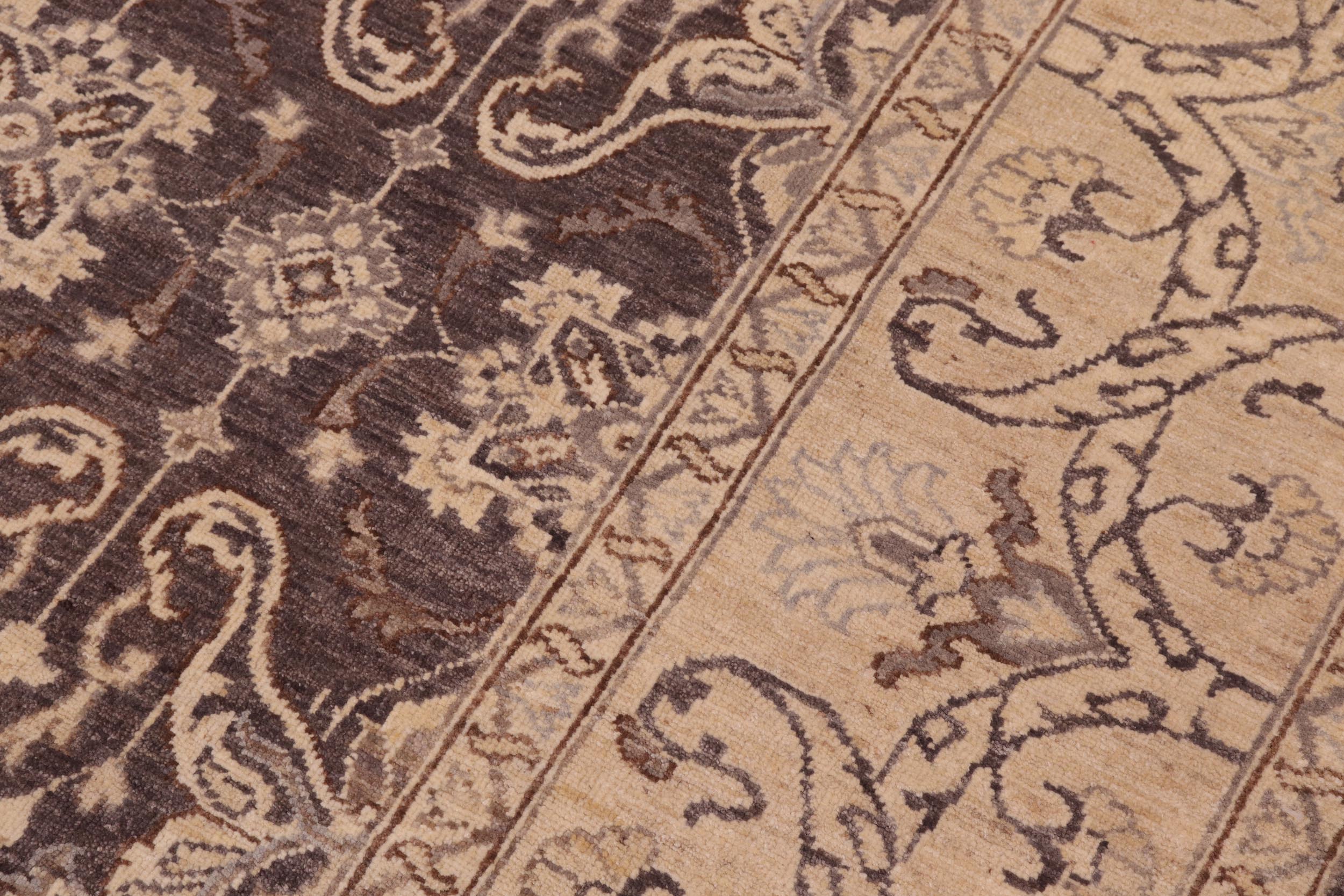 handmade Transitional Kafkaz Charcoal Beige Hand Knotted RECTANGLE 100% WOOL area rug 8' x 10'