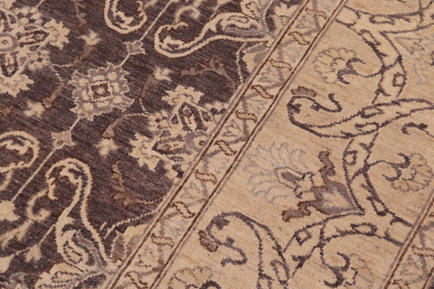 handmade Transitional Kafkaz Charcoal Beige Hand Knotted RECTANGLE 100% WOOL area rug 8' x 10'