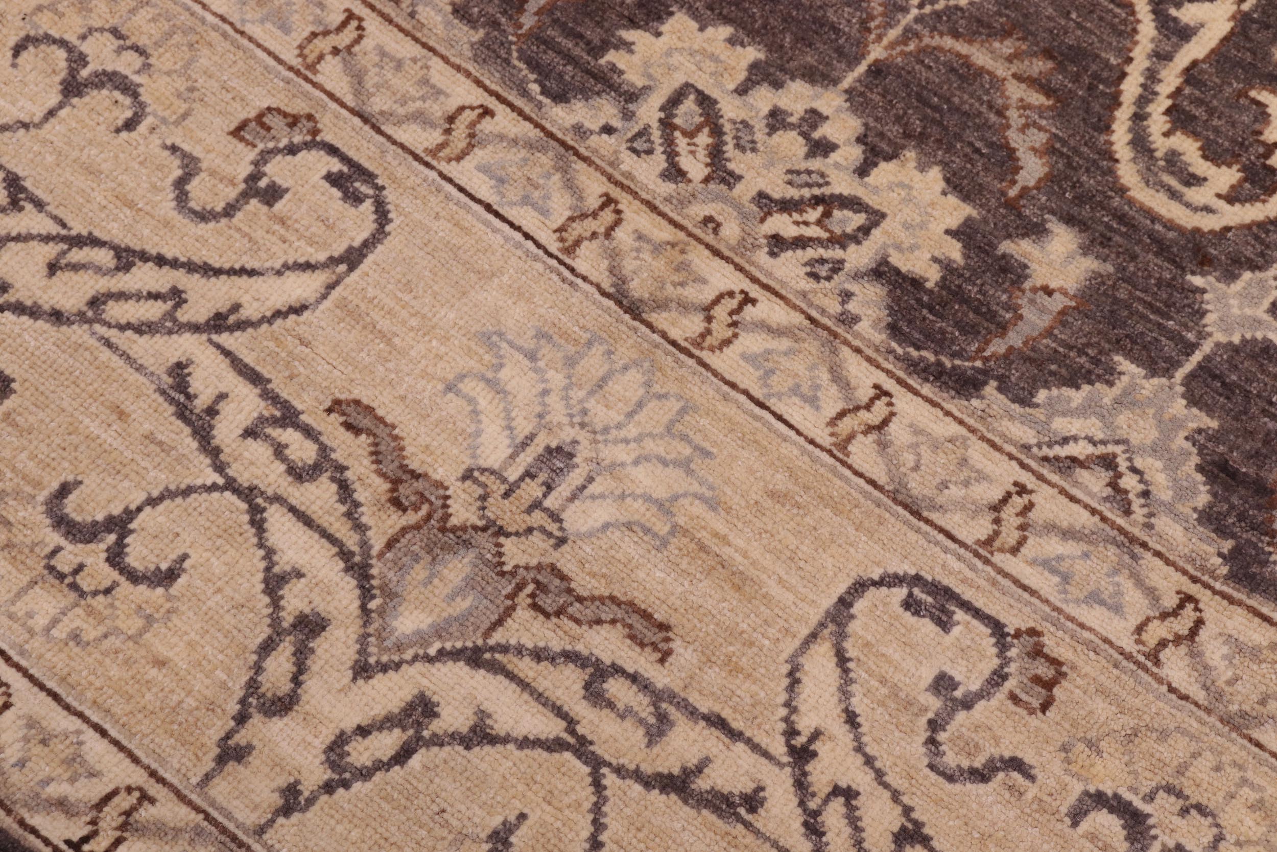 handmade Transitional Kafkaz Charcoal Beige Hand Knotted RECTANGLE 100% WOOL area rug 8' x 10'