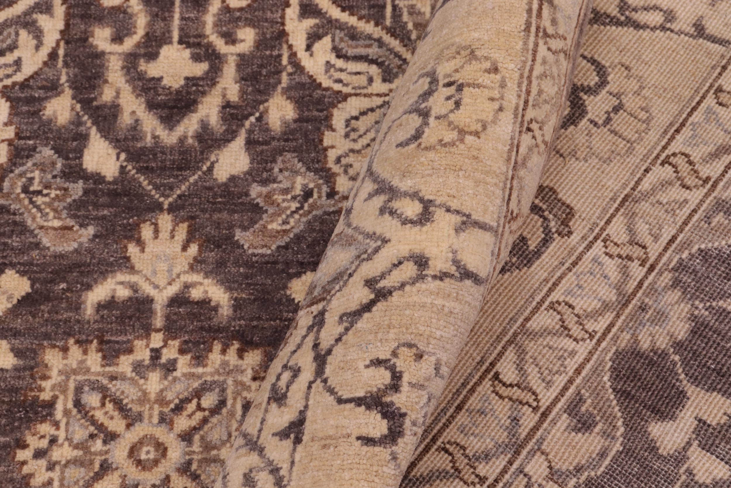handmade Transitional Kafkaz Charcoal Beige Hand Knotted RECTANGLE 100% WOOL area rug 8' x 10'