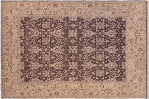 handmade Transitional Kafkaz Charcoal Beige Hand Knotted RECTANGLE 100% WOOL area rug 8' x 10'