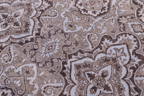 handmade Modern Kafkaz Gray Lt. Blue Hand Knotted RECTANGLE WOOL&SILK area rug 8' x 10'