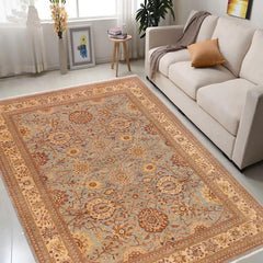 handmade Traditional Kafkaz Blue Beige Hand Knotted RECTANGLE 100% WOOL area rug 10 x 14