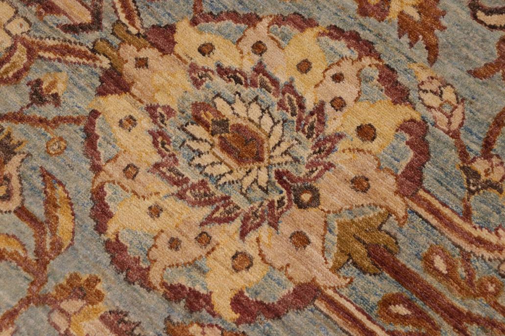 handmade Traditional Kafkaz Blue Beige Hand Knotted RECTANGLE 100% WOOL area rug 10 x 14