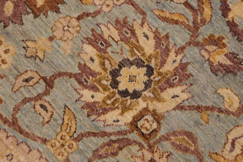 handmade Traditional Kafkaz Blue Beige Hand Knotted RECTANGLE 100% WOOL area rug 10x14