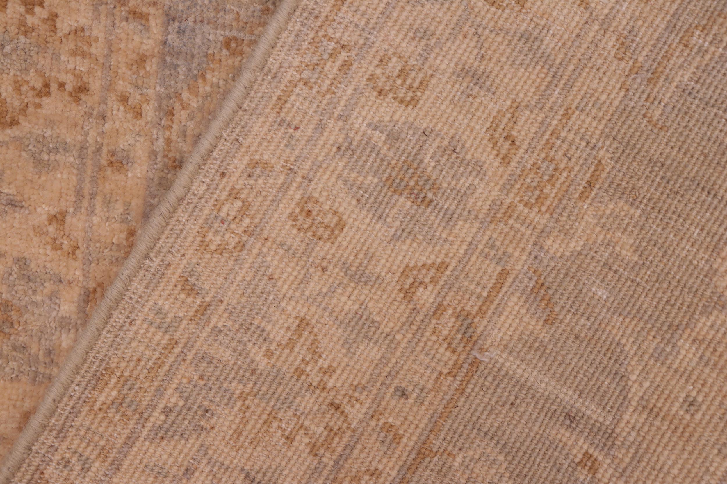 handmade Transitional Kafkaz Grey Beige Hand Knotted RUNNER 100% WOOL area rug 3' x 9'