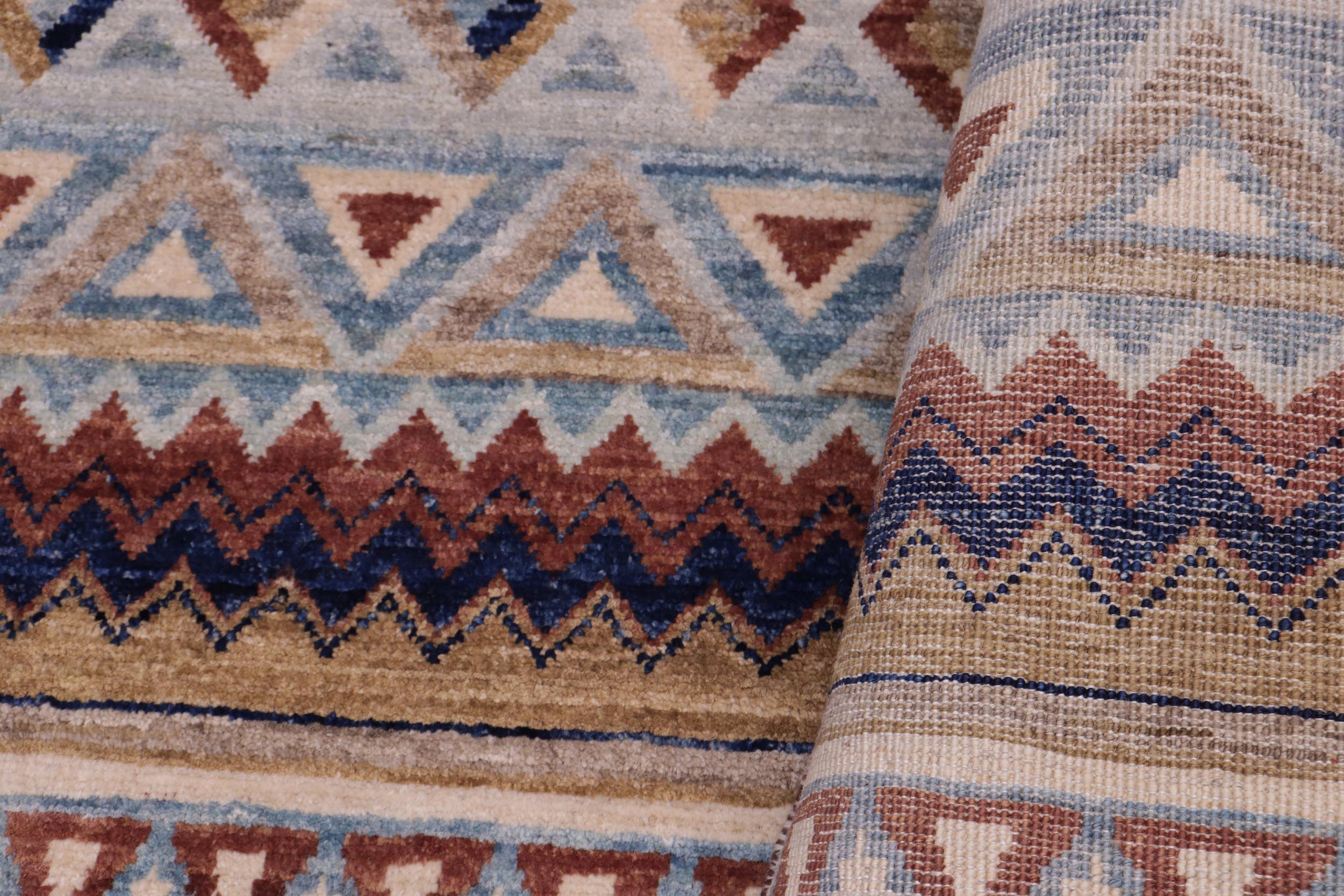 handmade Geometric Kurjean Beige Brown Hand Knotted RECTANGLE 100% WOOL area rug 3x5
