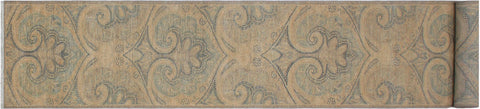 handmade Modern Kafkaz Grey Red Hand Knotted RUNNER 100% WOOL area rug 3' x 19'