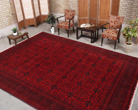 handmade Tribal Biljik Khal Mohammadi Red Blue Hand Knotted RECTANGLE 100% WOOL area rug 10x13