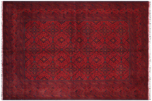 handmade Tribal Biljik Khal Mohammadi Red Blue Hand Knotted RECTANGLE 100% WOOL area rug 7x10