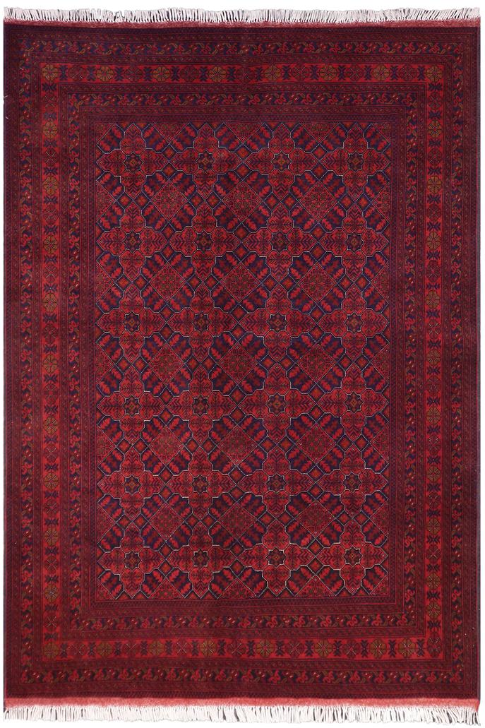 handmade Tribal Biljik Khal Mohammadi Red Blue Hand Knotted RECTANGLE 100% WOOL area rug 6x8