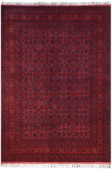 handmade Tribal Biljik Khal Mohammadi Red Blue Hand Knotted RECTANGLE 100% WOOL area rug 6x8