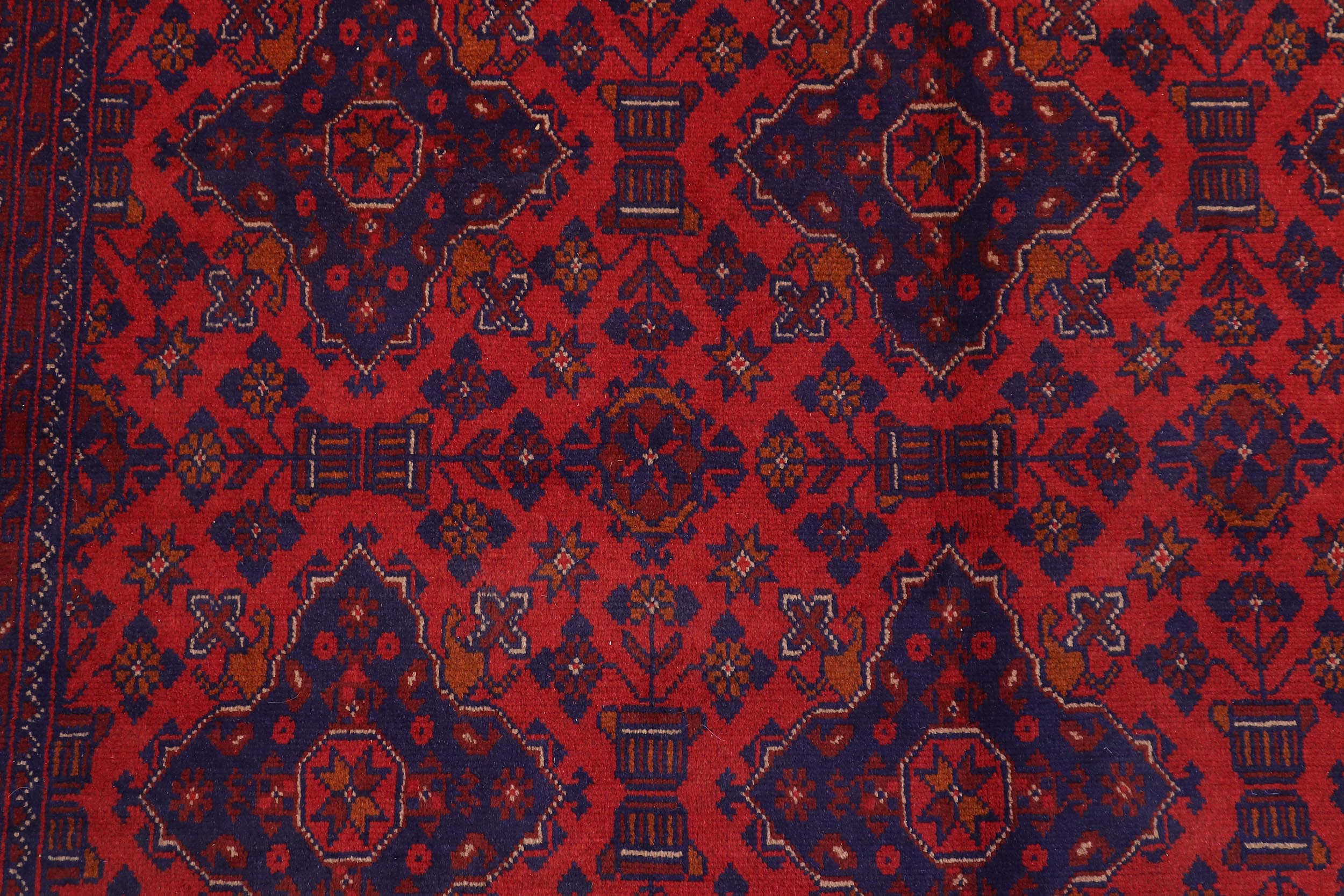 handmade Tribal Biljik Khal Mohammadi Red Blue Hand Knotted RECTANGLE 100% WOOL area rug 6x10