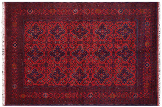 handmade Tribal Biljik Khal Mohammadi Red Blue Hand Knotted RECTANGLE 100% WOOL area rug 6x10
