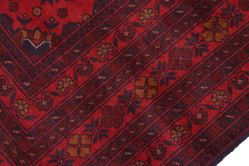 handmade Tribal Biljik Khal Mohammadi Red Blue Hand Knotted RECTANGLE 100% WOOL area rug 6x8