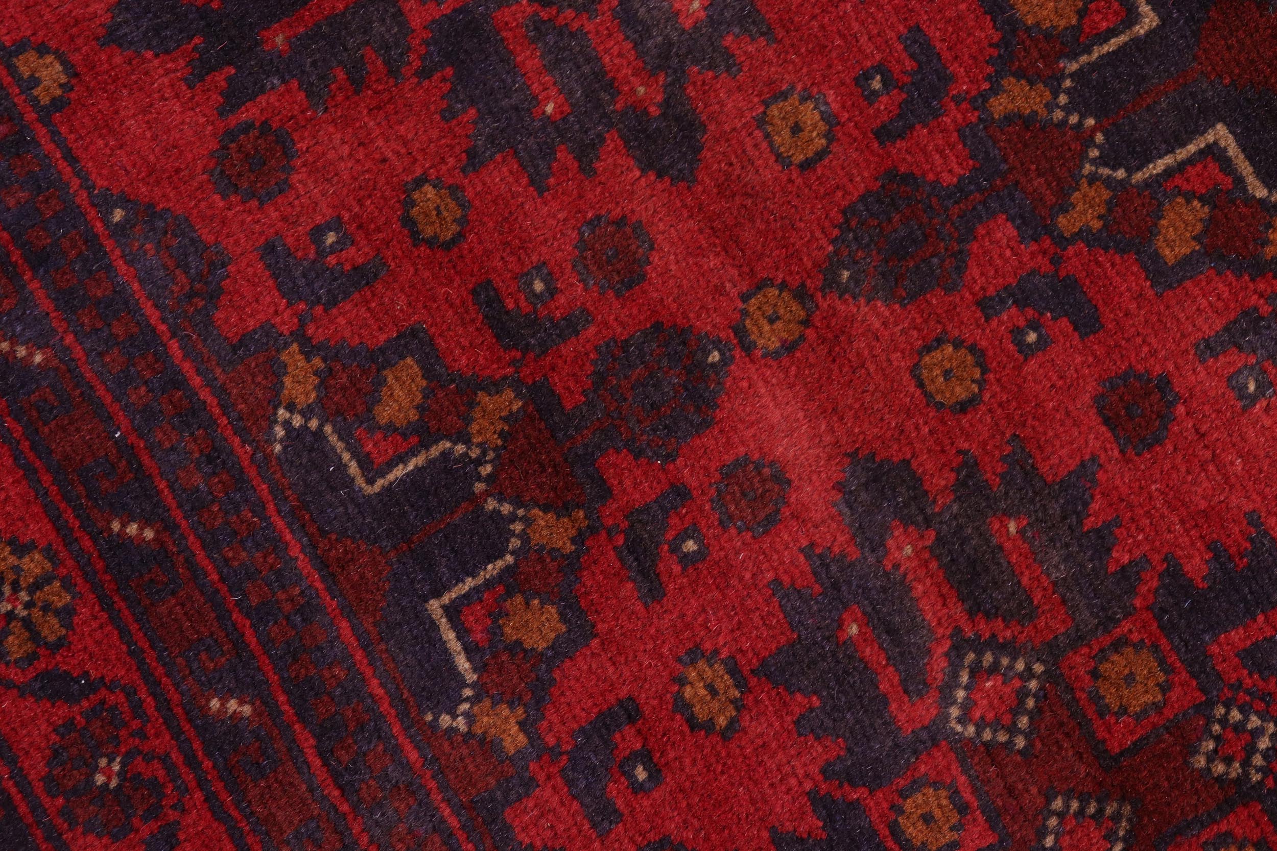 handmade Tribal Biljik Khal Mohammadi Red Blue Hand Knotted RECTANGLE 100% WOOL area rug 6x8