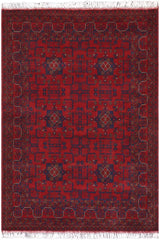 handmade Tribal Biljik Khal Mohammadi Red Blue Hand Knotted RECTANGLE 100% WOOL area rug 4x6