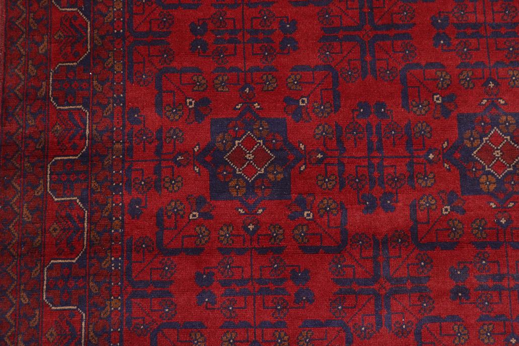 handmade Tribal Biljik Khal Mohammadi Red Blue Hand Knotted RECTANGLE 100% WOOL area rug 4x6