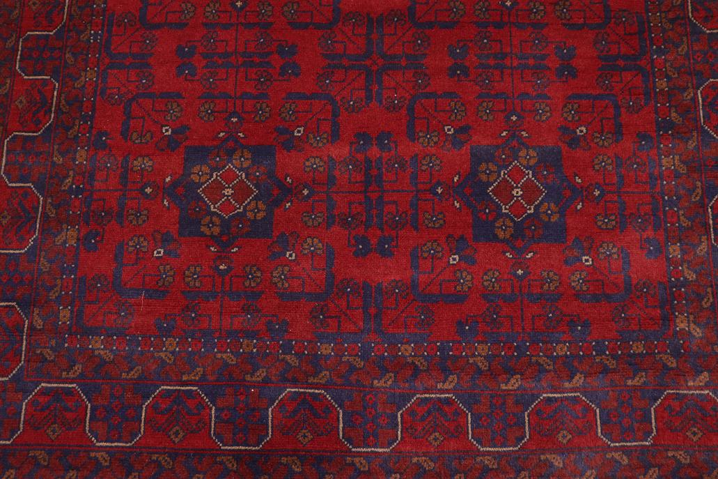 handmade Tribal Biljik Khal Mohammadi Red Blue Hand Knotted RECTANGLE 100% WOOL area rug 4x6
