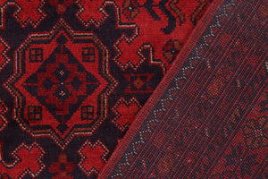 handmade Tribal Biljik Khal Mohammadi Red Blue Hand Knotted RECTANGLE 100% WOOL area rug 5x7