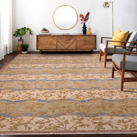 handmade Modern Kafkaz Green Blue Hand Knotted RECTANGLE 100% WOOL area rug 10' x 14'