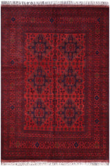 handmade Tribal Biljik Khal Mohammadi Red Blue Hand Knotted RECTANGLE 100% WOOL area rug 6x8