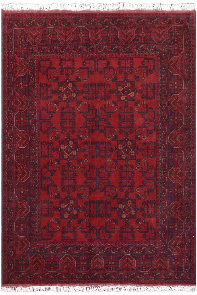 handmade Tribal Biljik Khal Mohammadi Red Blue Hand Knotted RECTANGLE 100% WOOL area rug 5x6
