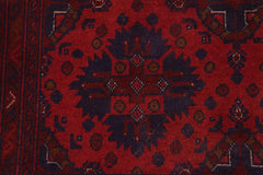 handmade Tribal Biljik Khal Mohammadi Red Blue Hand Knotted RECTANGLE 100% WOOL area rug 4x6