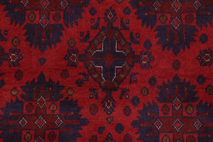 handmade Tribal Biljik Khal Mohammadi Red Blue Hand Knotted RECTANGLE 100% WOOL area rug 4x6