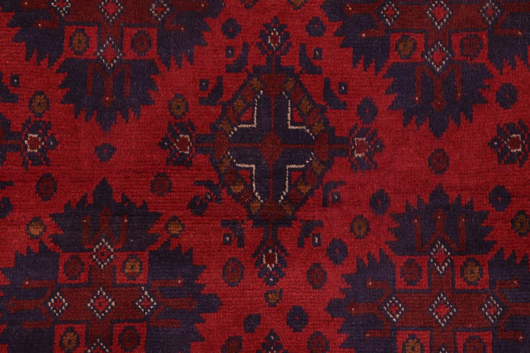 handmade Tribal Biljik Khal Mohammadi Red Blue Hand Knotted RECTANGLE 100% WOOL area rug 4x6
