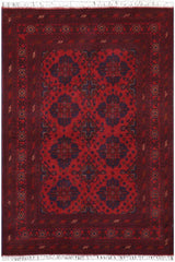 handmade Tribal Biljik Khal Mohammadi Red Blue Hand Knotted RECTANGLE 100% WOOL area rug 4x6