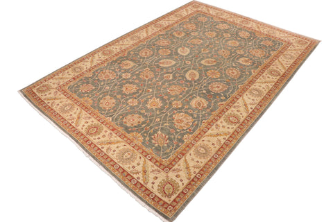 handmade Transitional Kafkaz Gray Beige Hand Knotted RECTANGLE 100% WOOL area rug 10' x 15'