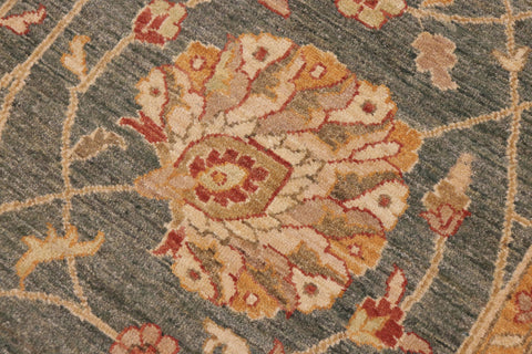 handmade Transitional Kafkaz Gray Beige Hand Knotted RECTANGLE 100% WOOL area rug 10' x 15'