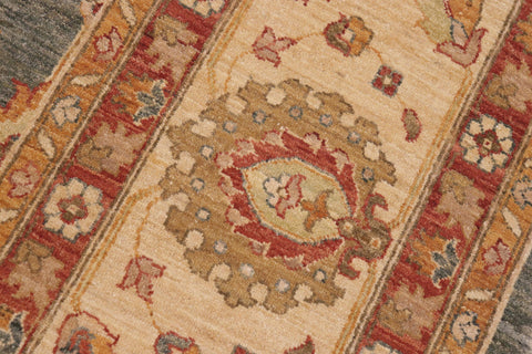handmade Transitional Kafkaz Gray Beige Hand Knotted RECTANGLE 100% WOOL area rug 10' x 15'