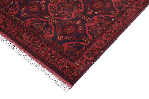 handmade Tribal Biljik Khal Mohammadi Red Blue Hand Knotted RECTANGLE 100% WOOL area rug 4x5
