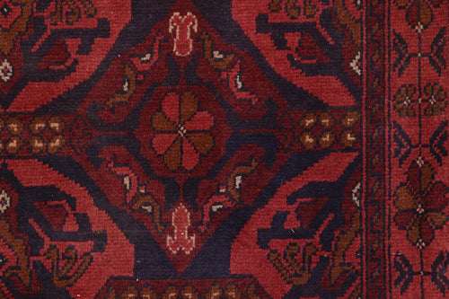 handmade Tribal Biljik Khal Mohammadi Red Blue Hand Knotted RECTANGLE 100% WOOL area rug 4x5