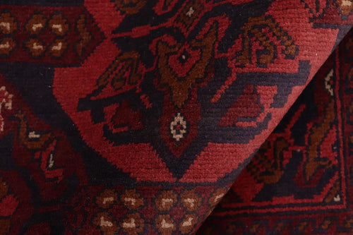 handmade Tribal Biljik Khal Mohammadi Red Blue Hand Knotted RECTANGLE 100% WOOL area rug 4x5