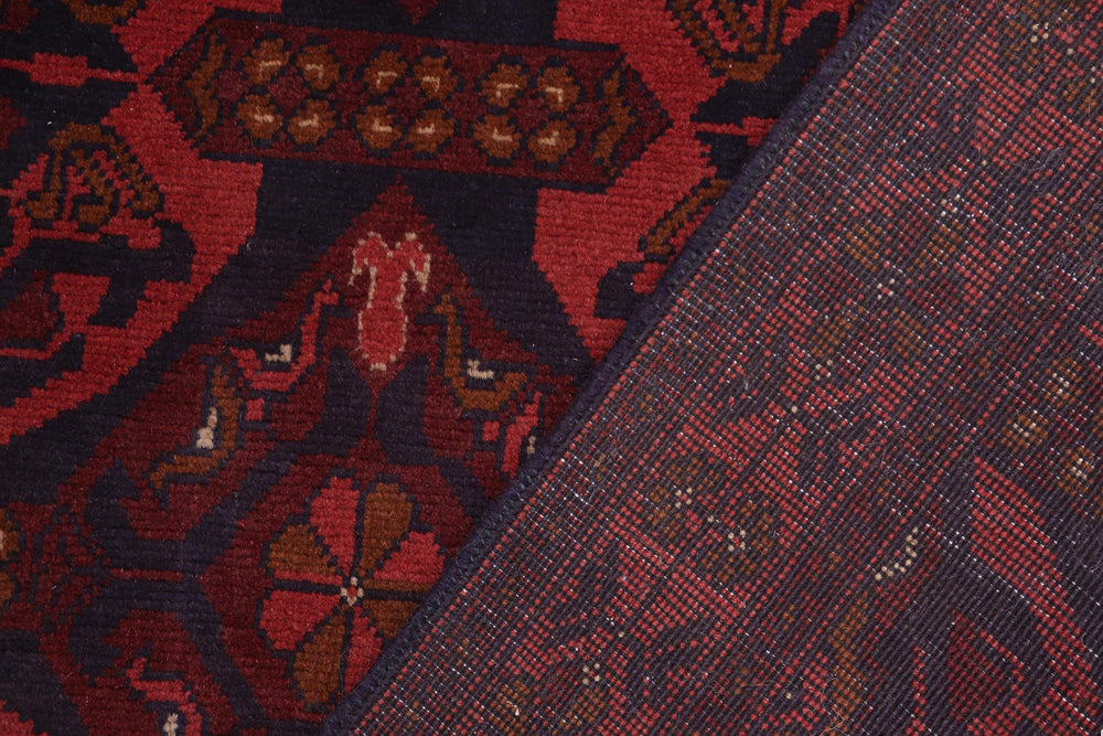 handmade Tribal Biljik Khal Mohammadi Red Blue Hand Knotted RECTANGLE 100% WOOL area rug 4x5