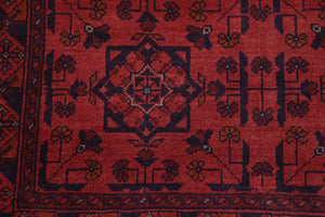 handmade Tribal Biljik Khal Mohammadi Red Blue Hand Knotted RECTANGLE 100% WOOL area rug 3x5